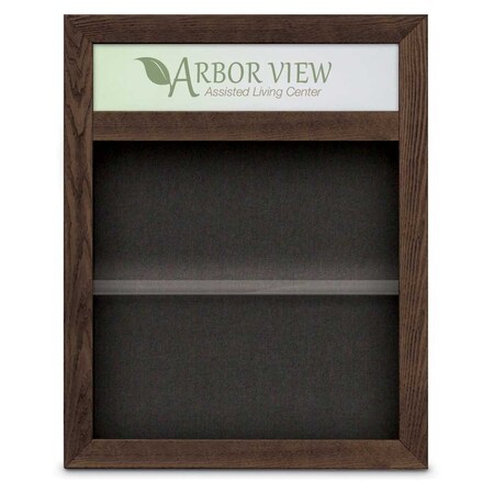 United Visual Products Outdoor Enclosed Combo Board, 42"x32", Satin Frame/Green & Medium Grey UVCB4232OD-GREEN-MEDGRY